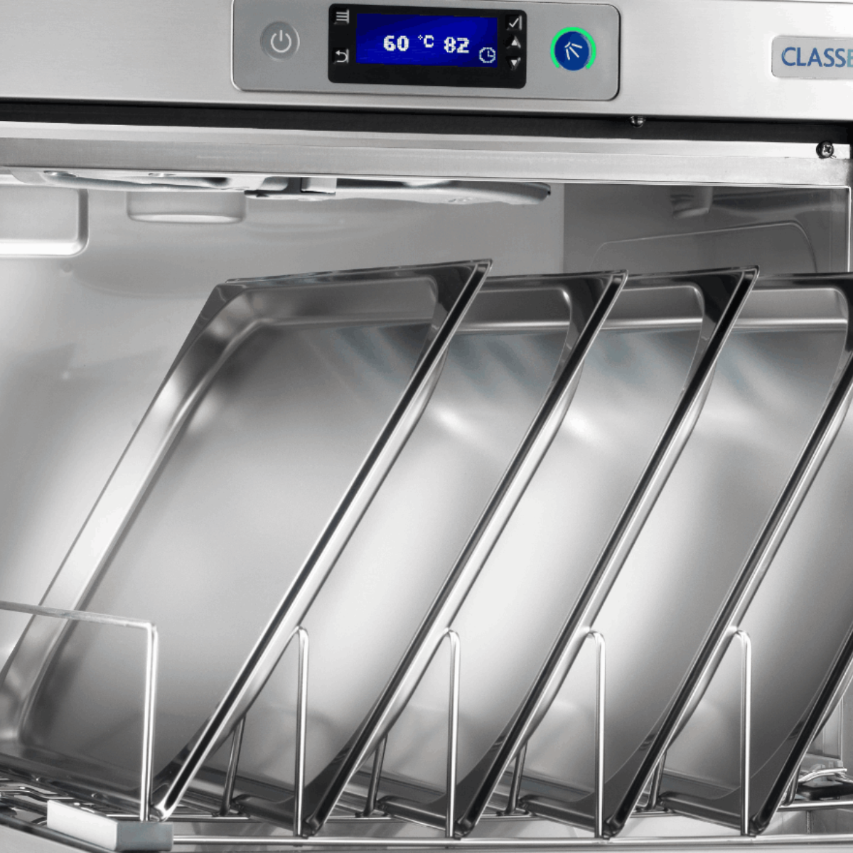 Stainless steel commercial oven with digital control panel