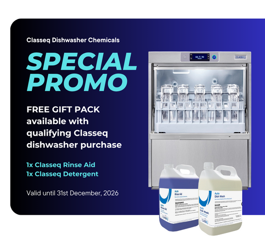 Classeq C500 Commercial Undercounter Dishwasher/Glasswasher – 500mm Rack