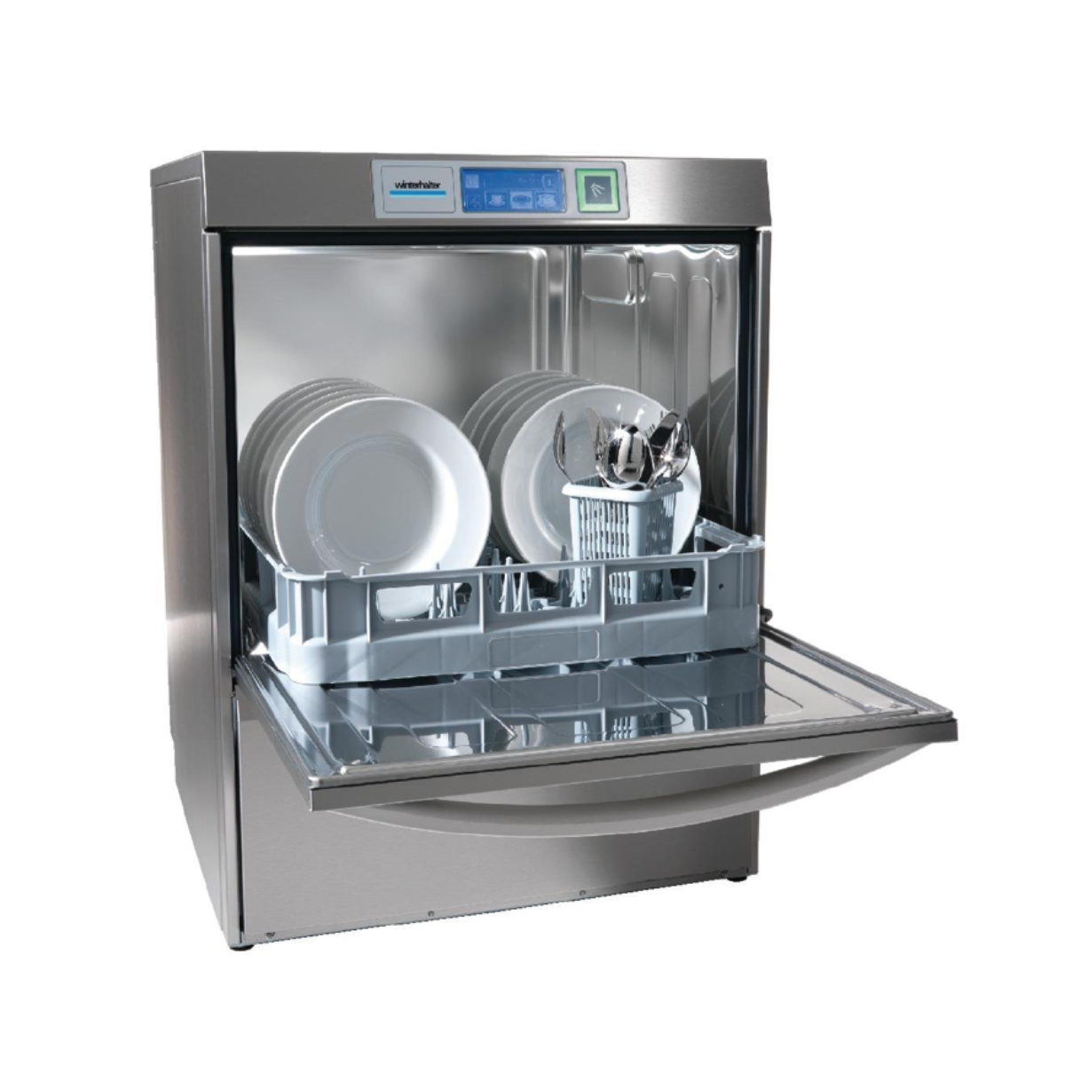 Winterhalter UC-XL Undercounter Warewasher - 500mm Rack - with plates inside